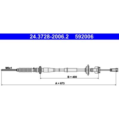 Kabel, Koppelingsbediening Ate 24.3728-2006.2 Kabel, Koppelingsbediening Ate 24.3728-2006.2