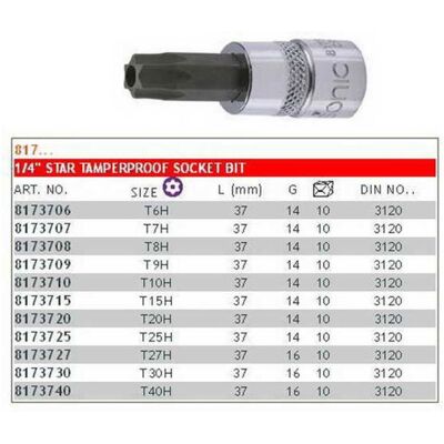 Dopbit 1/4" Torx Sonic 8173725 Dopbit 1/4" Torx Sonic 8173725