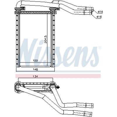 Warmtewisselaar, Interieur Verwarming Nissens 73991 Warmtewisselaar, Interieur Verwarming Nissens 73991