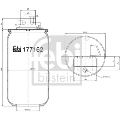 Febi Bilstein Veerbalg, Luchtvering Febi 177162 Febi Bilstein Veerbalg, Luchtvering Febi 177162