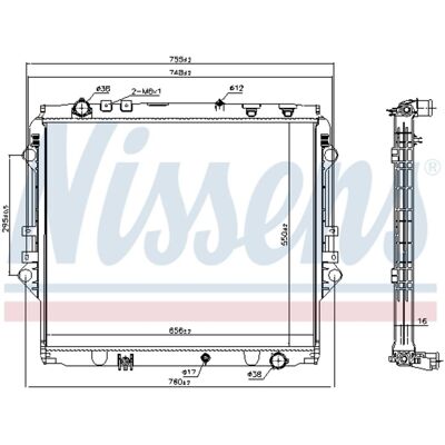 Radiator, Motorkoeling Nissens 606069 Radiator, Motorkoeling Nissens 606069