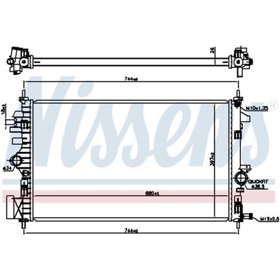 Radiator, Motorkoeling Nissens 606047 Radiator, Motorkoeling Nissens 606047