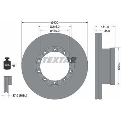 Remschijf Textar 93308700, 1 Stuk Remschijf Textar 93308700, 1 Stuk