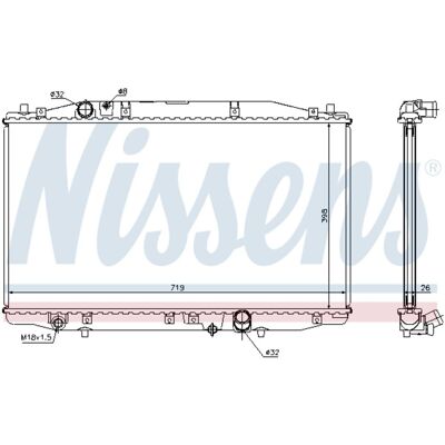 Radiator, Motorkoeling Nissens 68131 Radiator, Motorkoeling Nissens 68131
