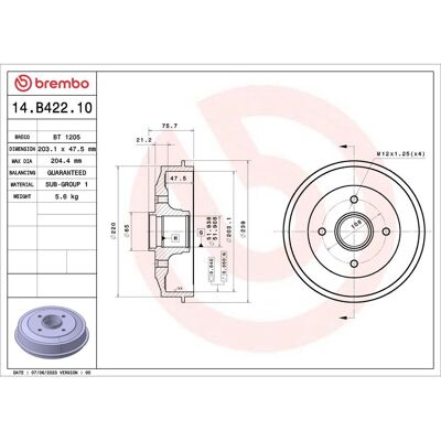 Remtrommel Essential Line Brembo 14.B422.10 Remtrommel Essential Line Brembo 14.B422.10
