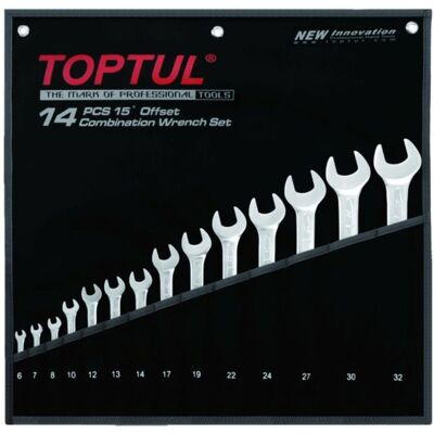 Schroeven- En Steeksleutelset Toptul 14st(6 7-22 24 27 30 32 Mm) Schroeven- En Steeksleutelset Toptul 14st(6 7-22 24 27 30 32 Mm)