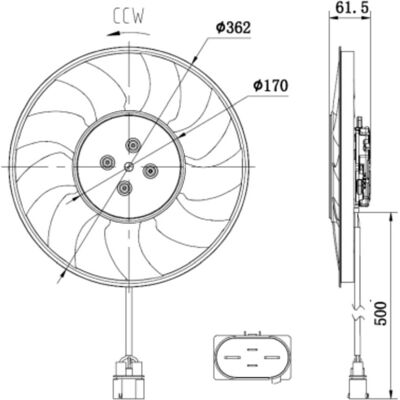Koelventilatorwiel, Motorkoeling Nrf 47931 Koelventilatorwiel, Motorkoeling Nrf 47931