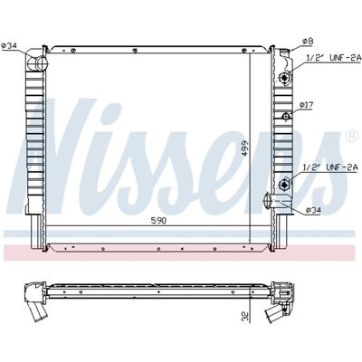 Radiator, Motorkoeling Nissens 65523a Radiator, Motorkoeling Nissens 65523a
