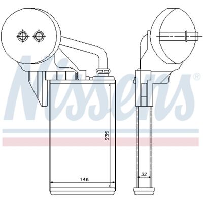 Warmtewisselaar, Interieur Verwarming Nissens 72207 Warmtewisselaar, Interieur Verwarming Nissens 72207