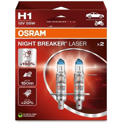 Gloeilamp, Bochtenlicht Night Breaker® Laser Ams-Osram 64150nl-2hb Gloeilamp, Bochtenlicht Night Breaker® Laser Ams-Osram 64150nl-2hb