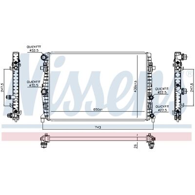 Radiator, Motorkoeling Nissens 606723 Radiator, Motorkoeling Nissens 606723