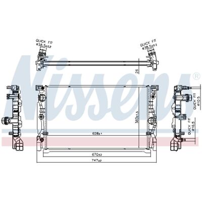 Radiator Nissens 606230 Radiator Nissens 606230