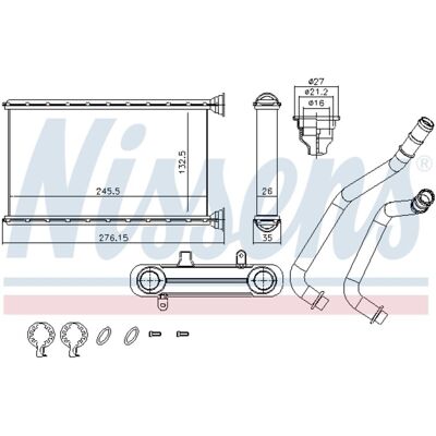 Warmtewisselaar, Interieur Verwarming Nissens 707190 Warmtewisselaar, Interieur Verwarming Nissens 707190