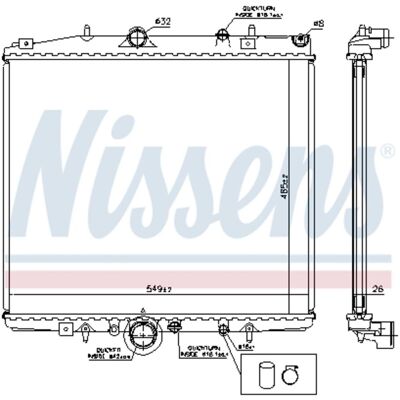 Radiator, Motorkoeling Nissens 63695a Radiator, Motorkoeling Nissens 63695a