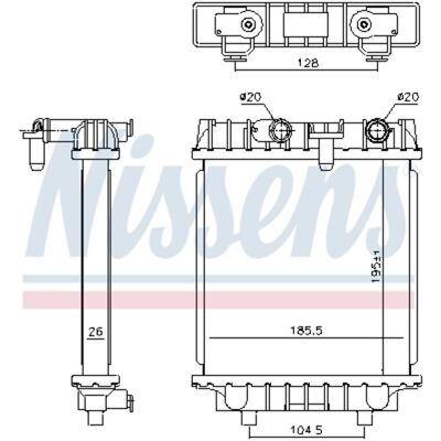 Radiator, Motorkoeling Nissens 606644 Radiator, Motorkoeling Nissens 606644