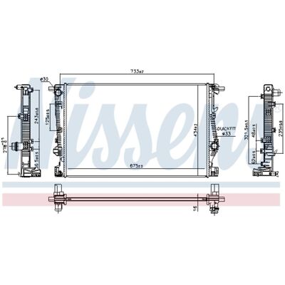 Radiator, Motorkoeling Nissens 606524 Radiator, Motorkoeling Nissens 606524