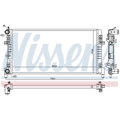 Radiator, Motorkoeling Nissens 606722 Radiator, Motorkoeling Nissens 606722