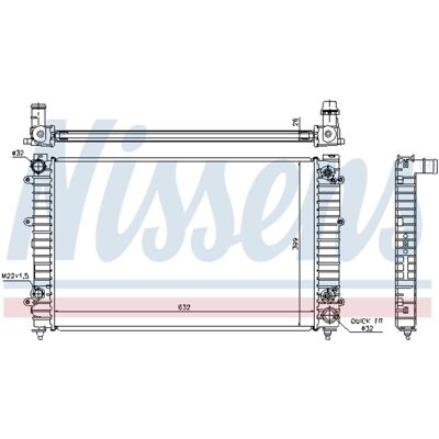 Radiator, Motorkoeling Nissens 60493a Radiator, Motorkoeling Nissens 60493a