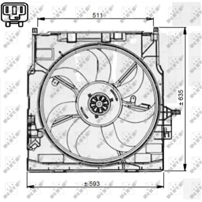 Koelventilatorwiel, Motorkoeling Nrf 47733 Koelventilatorwiel, Motorkoeling Nrf 47733