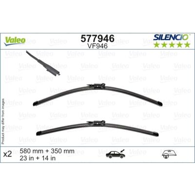 Wisserblad Valeo Silencio 577946, 580/350mm, Voor, 2 Stuk Wisserblad Valeo Silencio 577946, 580/350mm, Voor, 2 Stuk