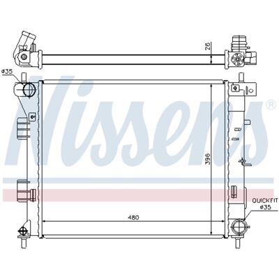 Radiator, Motorkoeling Nissens 67607 Radiator, Motorkoeling Nissens 67607