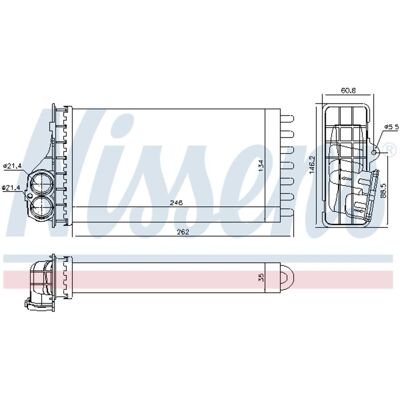 Warmtewisselaar, Interieur Verwarming Nissens 707091 Warmtewisselaar, Interieur Verwarming Nissens 707091