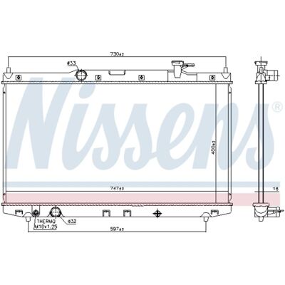 Radiator, Motorkoeling Nissens 606841 Radiator, Motorkoeling Nissens 606841