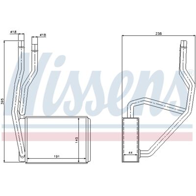 Warmtewisselaar, Interieur Verwarming Nissens 71765 Warmtewisselaar, Interieur Verwarming Nissens 71765