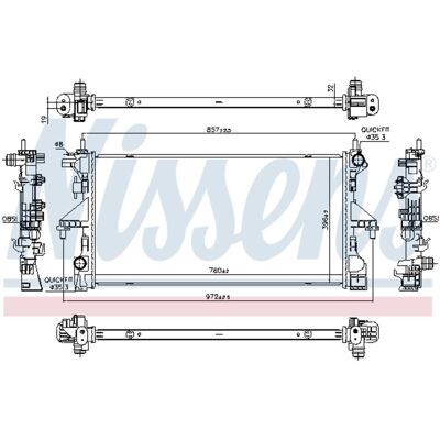 Radiator, Motorkoeling Nissens 606756 Radiator, Motorkoeling Nissens 606756