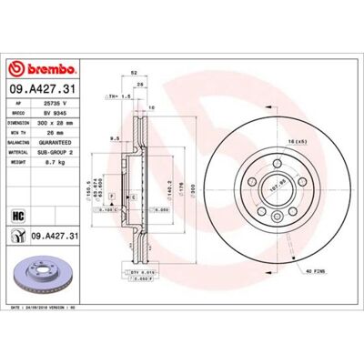 Remschijf Brembo 09a42731 Voorkant, Geventileerd, Sterk Gecarboniseerd, 1 Stuk Remschijf Brembo 09a42731 Voorkant, Geventileerd, Sterk Gecarboniseerd, 1 Stuk
