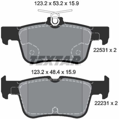 Remblokset Textar 2253101, Achter Remblokset Textar 2253101, Achter