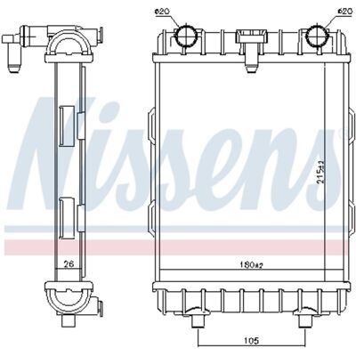 Radiator, Motorkoeling Nissens 606645 Radiator, Motorkoeling Nissens 606645