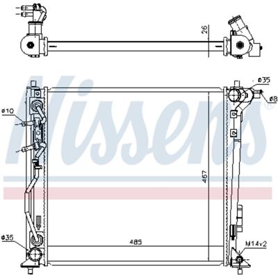 Radiator, Motorkoeling Nissens 606606 Radiator, Motorkoeling Nissens 606606