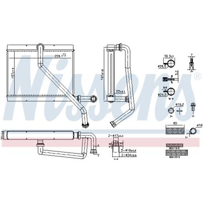 Warmtewisselaar, Interieur Verwarming Nissens 707289 Warmtewisselaar, Interieur Verwarming Nissens 707289