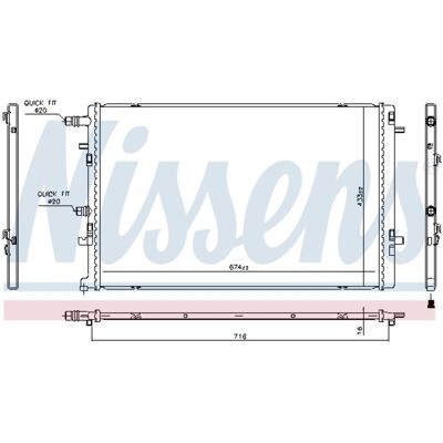 Radiator, Motorkoeling Nissens 606762 Radiator, Motorkoeling Nissens 606762