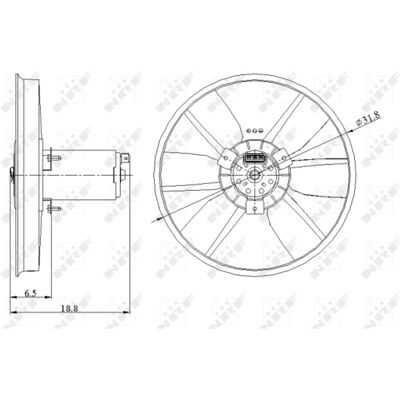 Koelventilatorwiel, Motorkoeling Nrf 47401 Koelventilatorwiel, Motorkoeling Nrf 47401