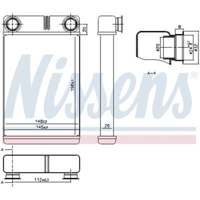 Warmtewisselaar, Interieur Verwarming Nissens 76515 Warmtewisselaar, Interieur Verwarming Nissens 76515
