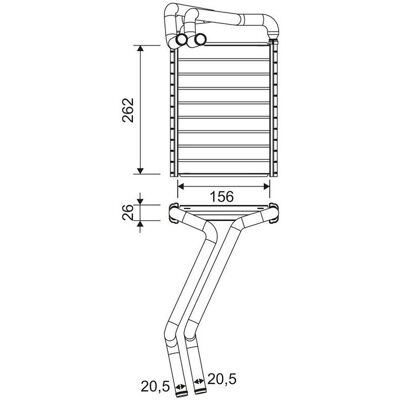 Warmtewisselaar, Interieur Verwarming Valeo 811655 Warmtewisselaar, Interieur Verwarming Valeo 811655