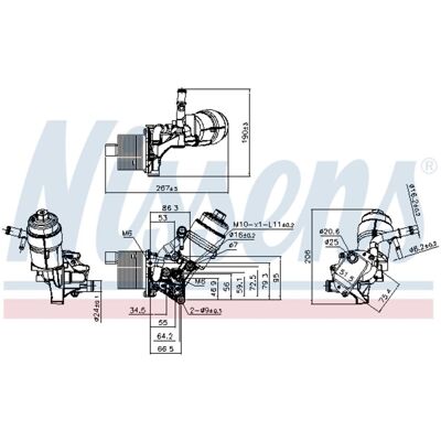 Olie Radiator, Motorolie Nissens 91161 Olie Radiator, Motorolie Nissens 91161