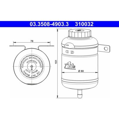 Compensatiereservoir, Remvloeistof Ate 03.3508-4903.3 Compensatiereservoir, Remvloeistof Ate 03.3508-4903.3