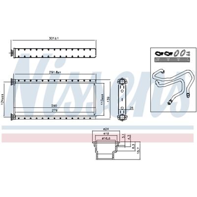 Warmtewisselaar, Interieur Verwarming Nissens 73002 Warmtewisselaar, Interieur Verwarming Nissens 73002