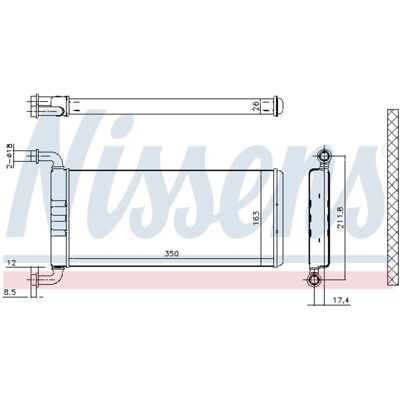 Warmtewisselaar, Interieur Verwarming Nissens 72041 Warmtewisselaar, Interieur Verwarming Nissens 72041