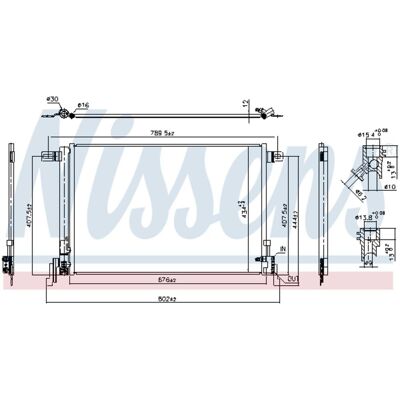 Condensator, Airconditioning Nissens 941209 Condensator, Airconditioning Nissens 941209