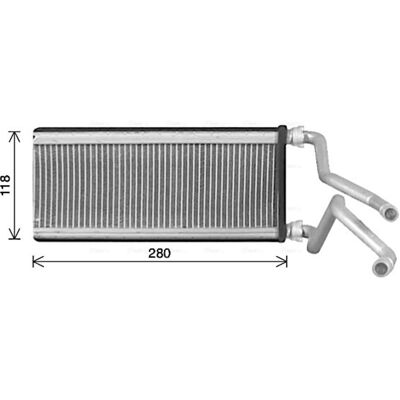 Warmtewisselaar, Interieur Verwarming Ava Cooling Mz6298 Warmtewisselaar, Interieur Verwarming Ava Cooling Mz6298