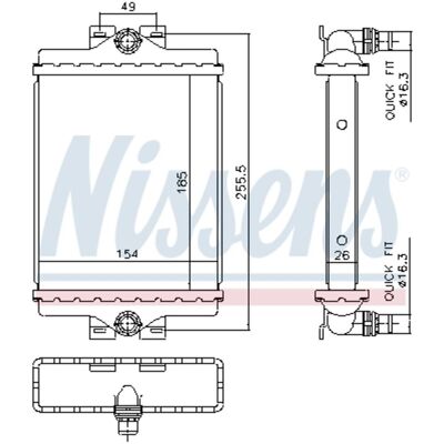 Radiator, Motorkoeling Nissens 606296 Radiator, Motorkoeling Nissens 606296