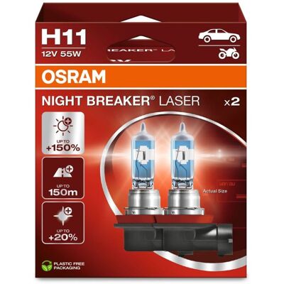 Ams-Osram Gloeilamp Osram Night Breaker Laser H11 12v, 55w, 2 Stuk Ams-Osram Gloeilamp Osram Night Breaker Laser H11 12v, 55w, 2 Stuk