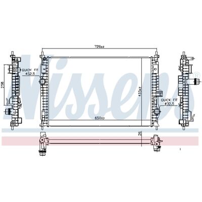 Radiator, Motorkoeling Nissens 606342 Radiator, Motorkoeling Nissens 606342