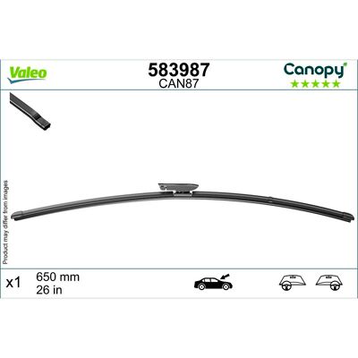 Wisserblad Valeo Canopy 583987, 650mm, Voor, 1 Stuk Wisserblad Valeo Canopy 583987, 650mm, Voor, 1 Stuk