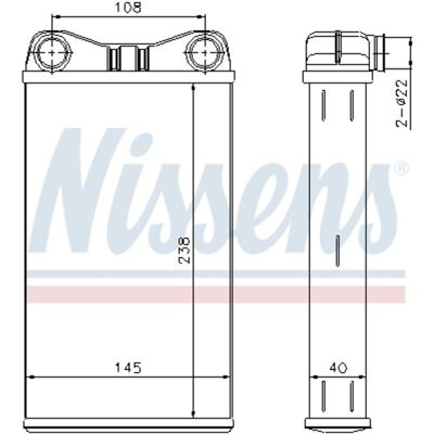 Warmtewisselaar, Interieur Verwarming Nissens 70227 Warmtewisselaar, Interieur Verwarming Nissens 70227
