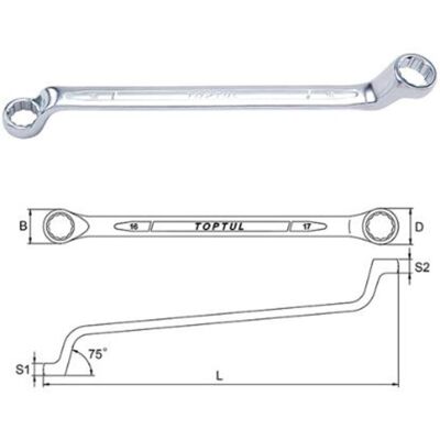 Ringsleutel Toptul 19x22 Mm 75 Grad Abgewinkelt Ringsleutel Toptul 19x22 Mm 75 Grad Abgewinkelt